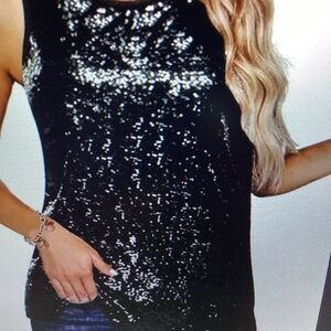 SEQUIN GLITTER TANK TOP ( Size: 2XL)